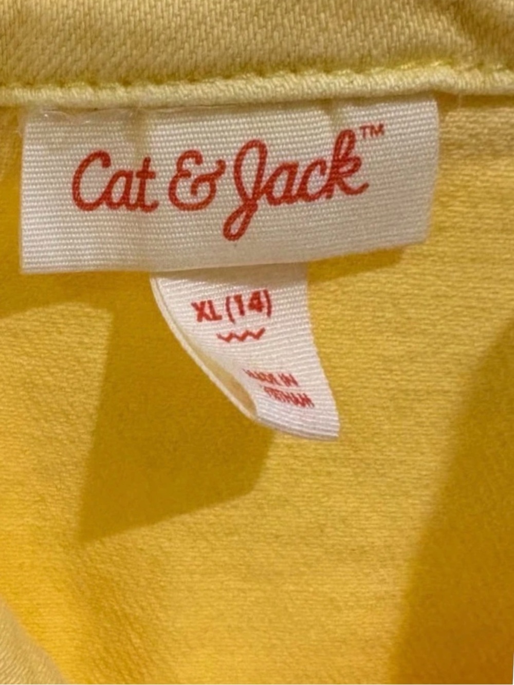 NWT Cat & Jack Yellow Denim Romper Girls XL 14 - Picture 3 of 4